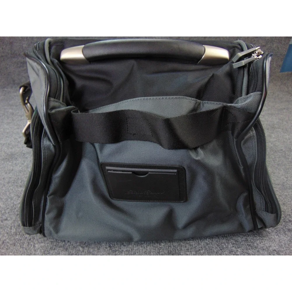 Eddie Bauer Messenger Bag Mens Large Black Grey Solid Travel Utility Gorpcore